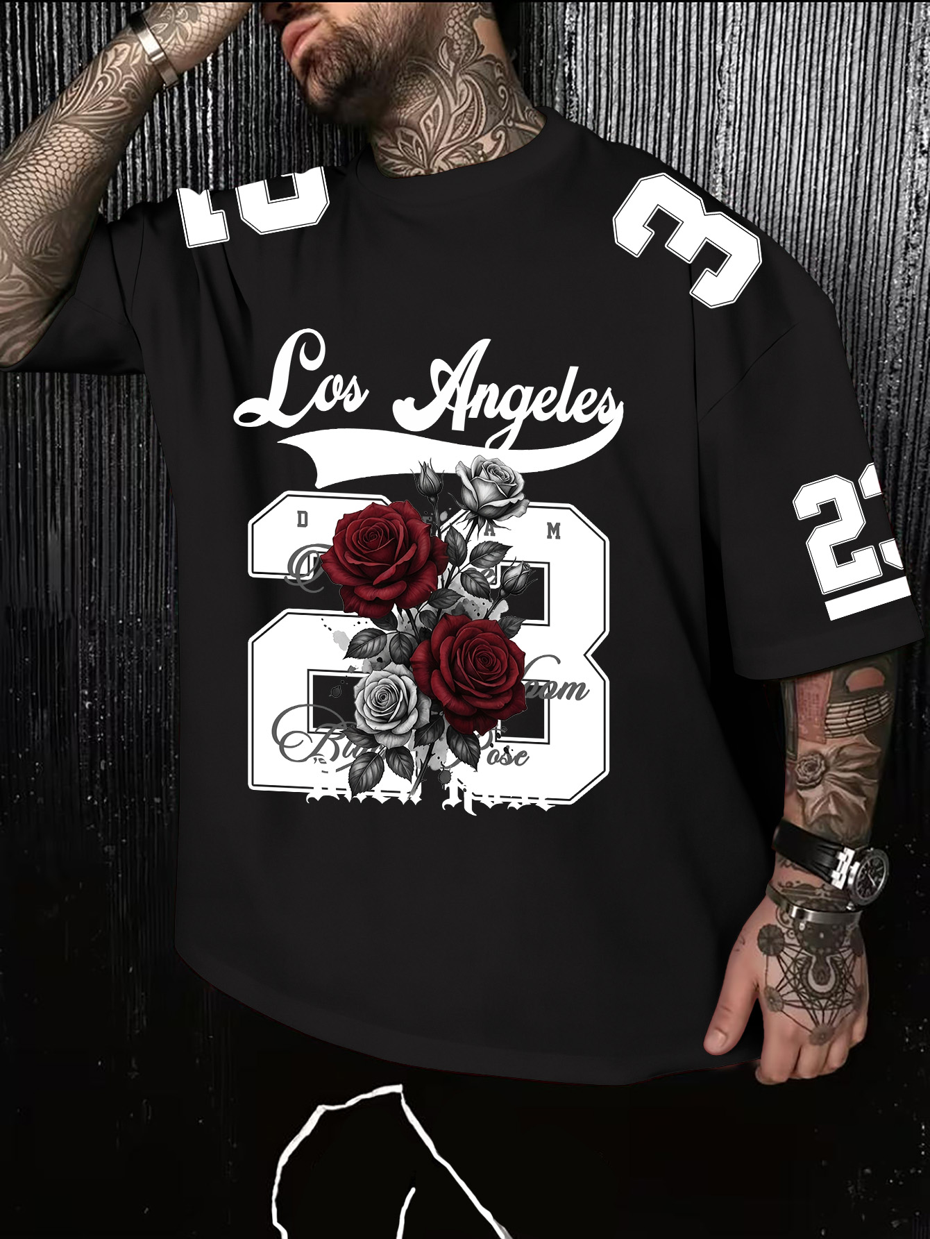 Street Fashion Los Angeles - 남성용 아메리칸 레트로 로스앤젤레스 23 로즈