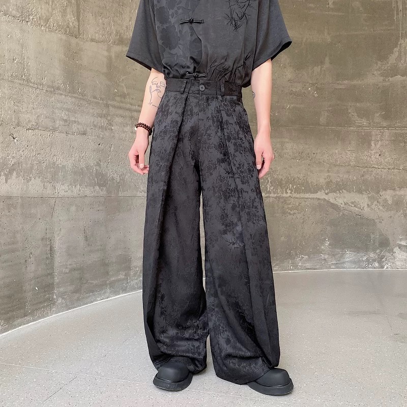 Street Fashion In Chinese - 남성 중국 스타일 와이드 레그 팬츠