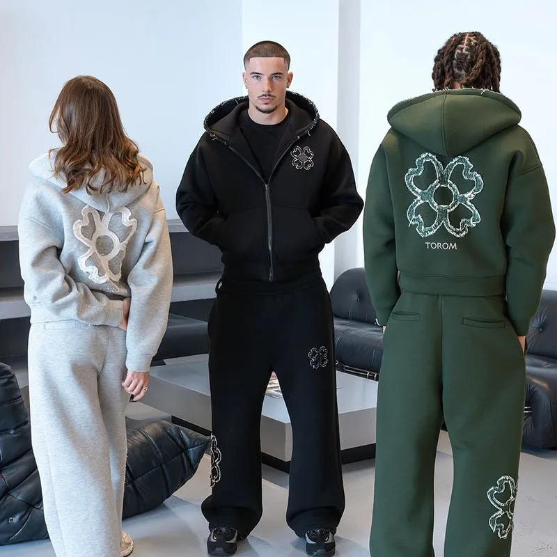 Street Fashion For Man - 봄 가을 오버사이즈 네잎 클로버 아플리케