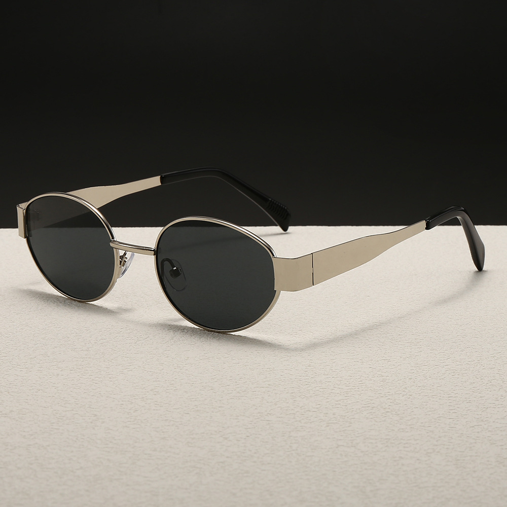 여성용 트렌디한 라운드 프레임 메탈 선글라스, 패셔너블 - Street Fashion Glasses 리뷰 및 가격
