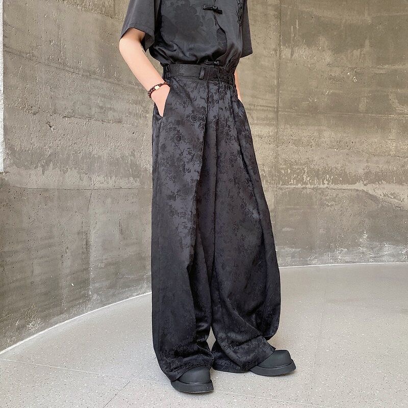 남성 중국 스타일 와이드 레그 팬츠 남성 트렌디 패션  - Street Fashion In Chinese 리뷰 및 가격