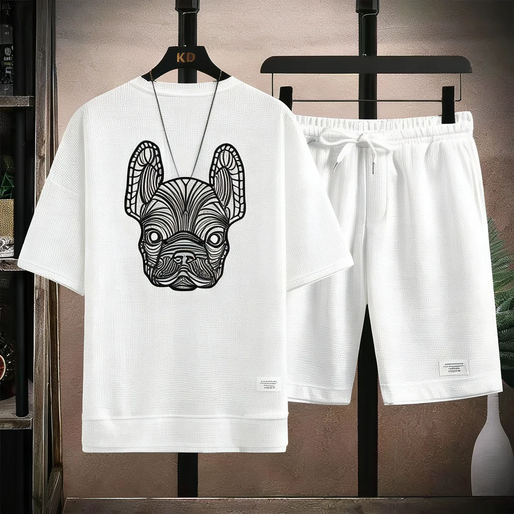 여름 남성용 속건 캐주얼 반팔 티셔츠 및 반바지 세트  - Street Fashion Clothes 리뷰 및 가격