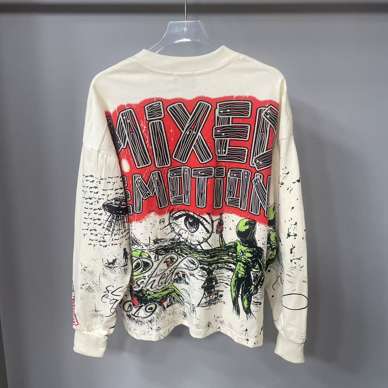 고품질 디자이너 MIXED-EMOTION 긴팔 티셔츠  - Street Fashion Trends 리뷰 및 가격