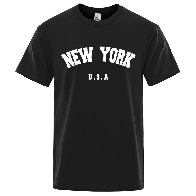 미국 뉴욕 미국 시티 스트리트 프린트 티셔츠 남성용 루 - Street Style New York Fashion 리뷰 및 가격