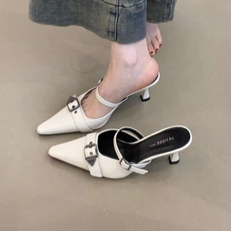 여성용 뮬 샌들 슬리퍼 하이힐 포인티드 토 우아한 패션 - Street Fashion Trends 리뷰 및 가격