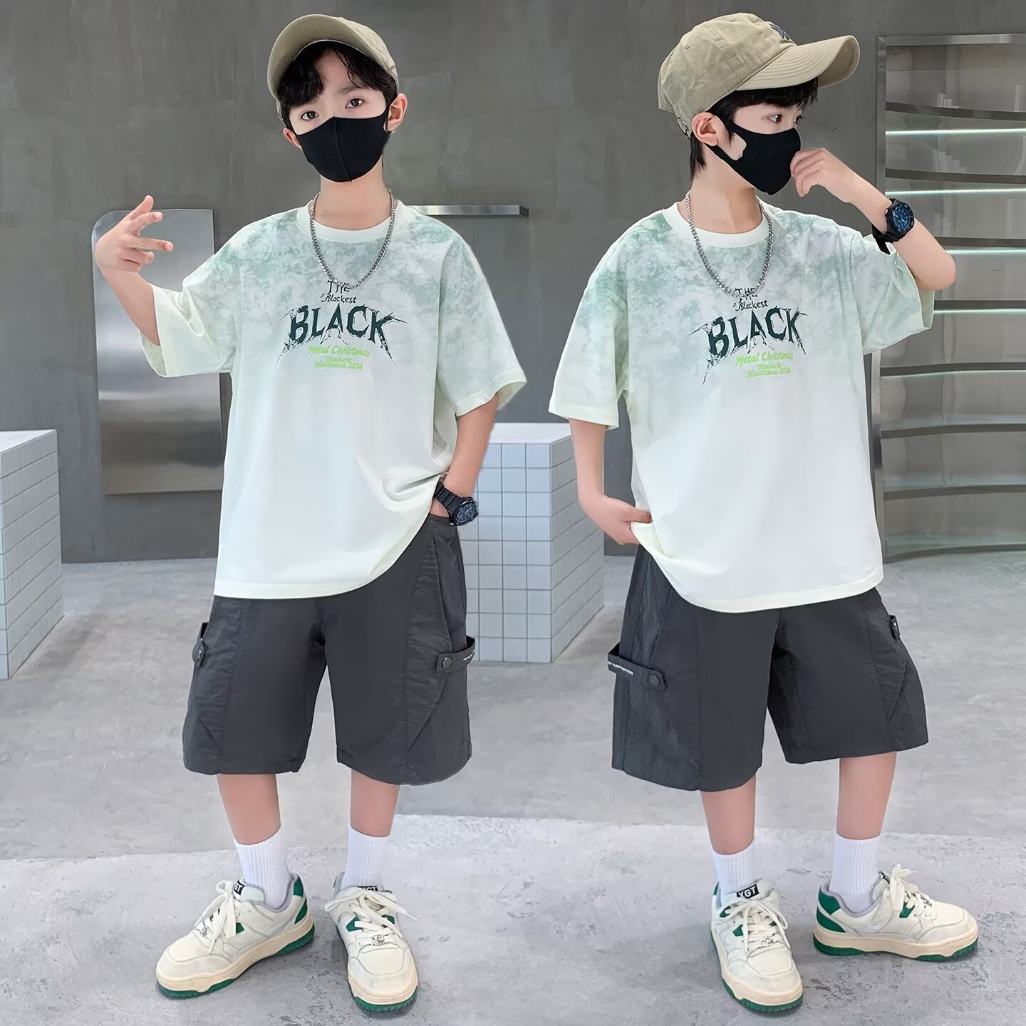 새로운 여름 남아 정장 120-170 일본 하이 스트리 - Street Fashion Japan 2025 리뷰 및 가격