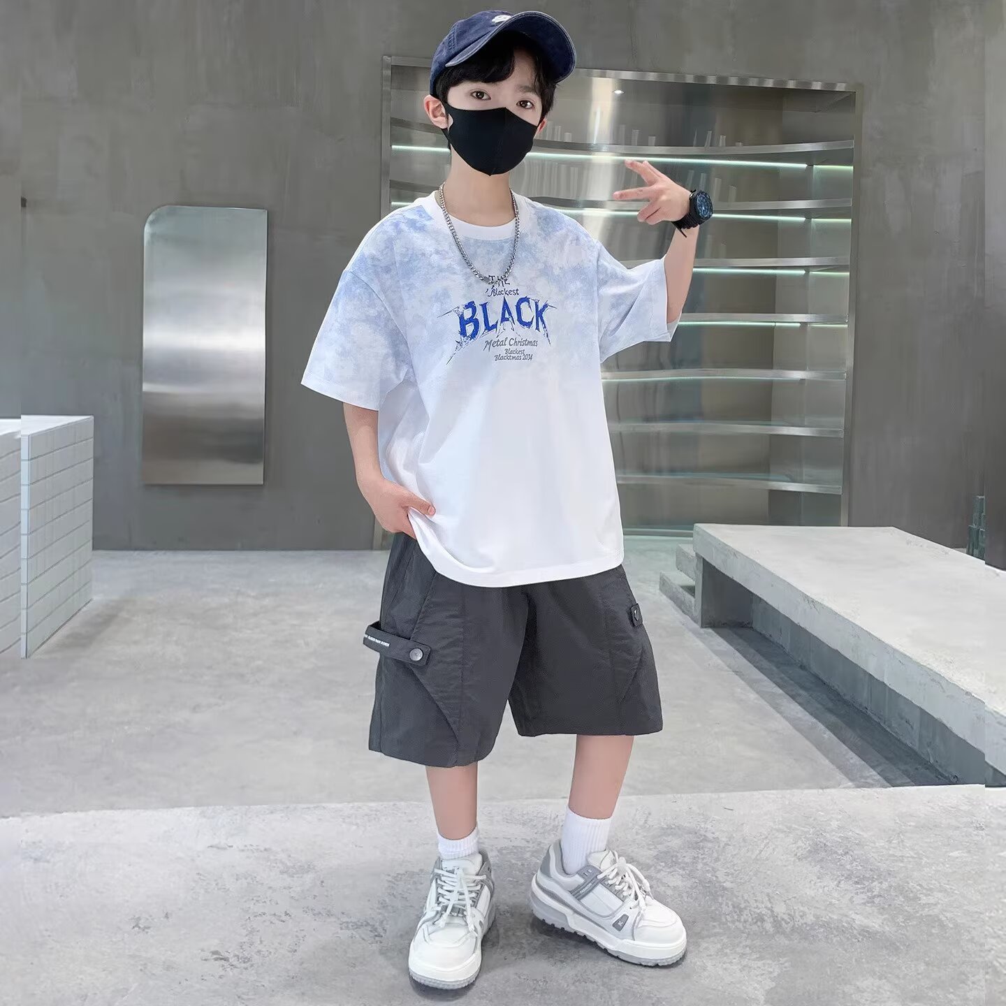 새로운 여름 남아 정장 120-170 일본 하이 스트리 - Street Fashion Japan 2025 리뷰 및 가격
