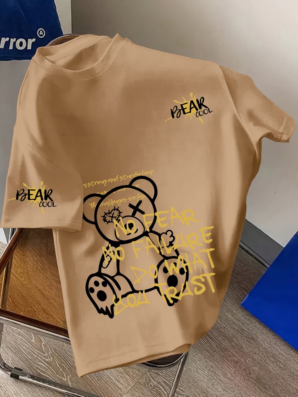 패셔너블한 남성용 여름 맞춤형 테디 베어 레터 프린트  - Street Fashion Clothes 리뷰 및 가격