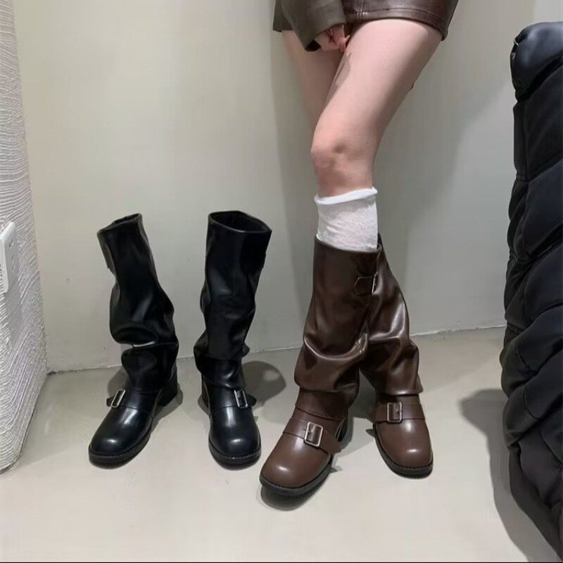 2025 여성 부츠 니하이 플랫폼 청키 힐 트렌드 펑크 - Street Fashion Trends 리뷰 및 가격