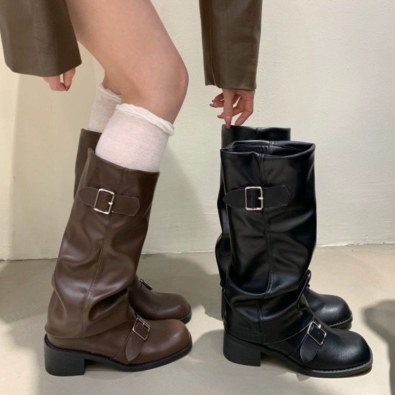 2025 여성 부츠 니하이 플랫폼 청키 힐 트렌드 펑크 - Street Fashion Trends 리뷰 및 가격