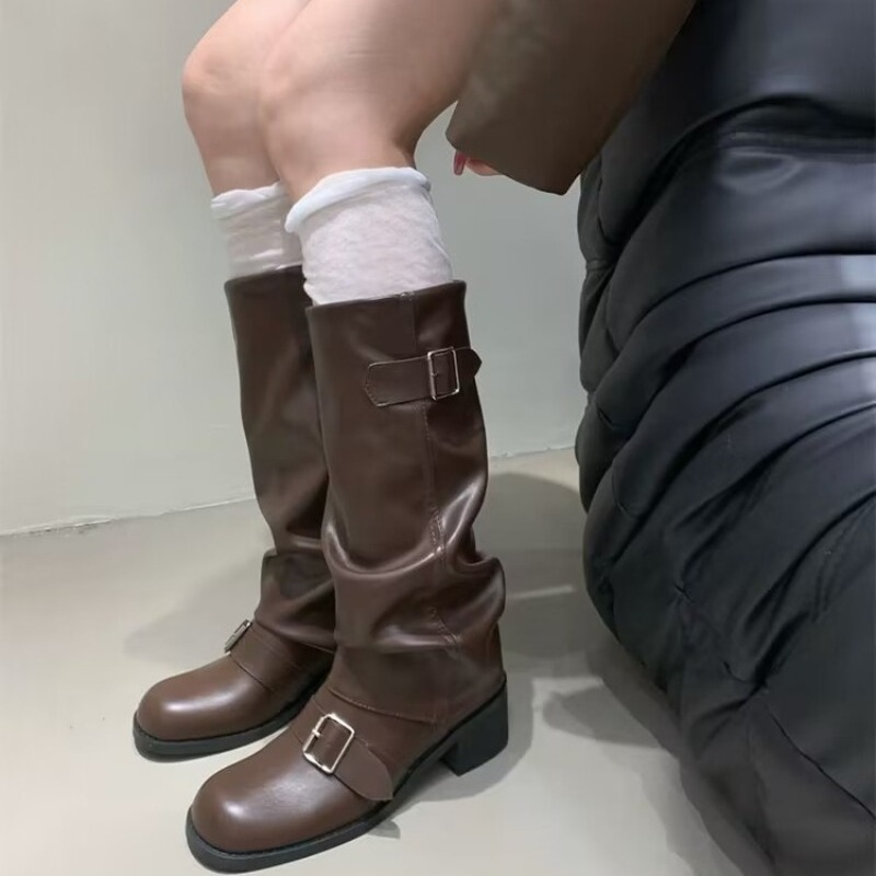 2025 여성 부츠 니하이 플랫폼 청키 힐 트렌드 펑크 - Street Fashion Trends 리뷰 및 가격