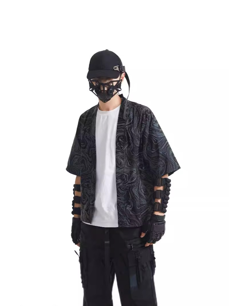 남성 패션 여름 셔츠 하이 스트리트 화려한 반사 도교  - Street Fashion Style 리뷰 및 가격