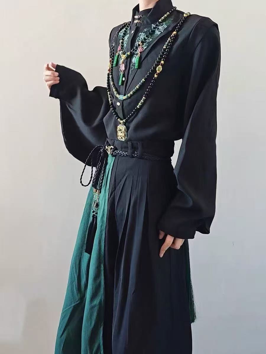 새로운 중국 스타일 바이섹스 수트 남녀 공용 다크 블랙 - Street Fashion In Chinese 리뷰 및 가격