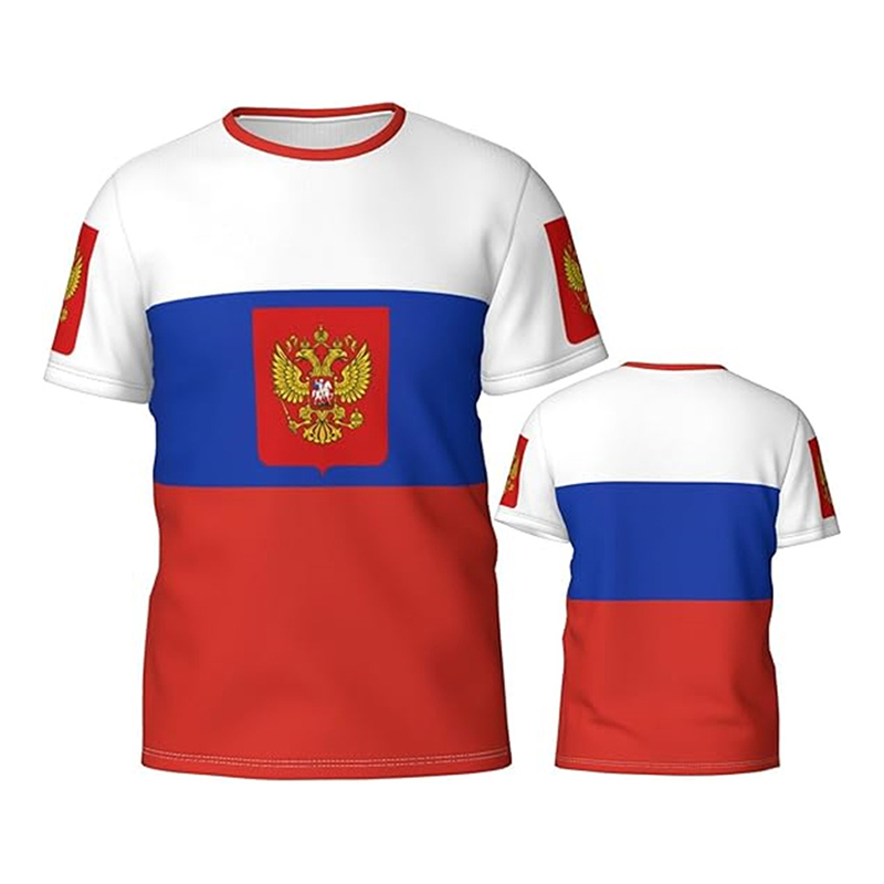 러시아 국기 3D 프린트 티셔츠 남성용 단순 기본 스타 - Street Fashion Russia 리뷰 및 가격